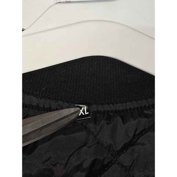 Women's Bomber Jacket Quilted Black Sz Xl - Picture 3 of 4